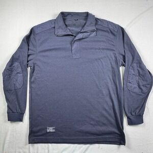 Jeep Mens XXL Navy Blue Quarter Zip Pullover Ribbed Long Sleeve Elbow Patches